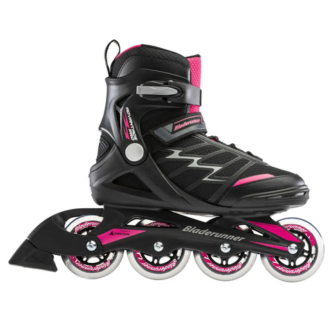 Advantage Pro XT Women's Inline Skates For Beginners With Supportive Shell And Cushioned Liner, Black And Pink Fitness Skates, UK Size 7