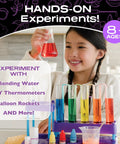 Girl using Ultimate Science Lab Kit for Kids and Teens Ages 8 and up with over 40 hands on experiments and all materials included