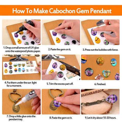 Sixty Piece DIY Resin Making Kit Featuring Five Style Glass Dome Cabochon Pendant Trays For Custom Jewelry Designs Pretty Slick Craft Supply Bundle