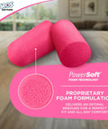 Image of Sleep Pretty In Pink Earplugs For Light Sleepers, Petite Size PU Foam With NRR 32, showcasing the PowerSoft technology.