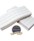 Solid As A Rock Self Adhesive Felt Pads For Furniture 800 Pack White Square 0.98 Inch 3.5 Mm Thick stacked sheets.