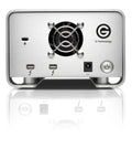 Thunderbolt Dual Drive Storage System 8TB Ultra Fast Data Transfer For Pro Workflows With Dual Thunderbolt Ports Dope Performance For Multi Stream HDV DVCPro HD XDCAM HD And ProRes 422, silver G-Technology front view