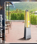 Four-sided pyramid patio heater with Quartz Glass Tube Replacement For Patio Heater 49.5 X 4 Inch Clear with silicone ring.