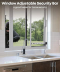 Adjustable Inside Window Security Bar For Horizontal And Vertical Sliding Windows Extends 11 To 18 Inches White Finish Easy Install In Window Lock Bar That Keeps Sliding Windows Secure While Allowing Air Flow.