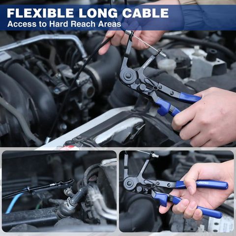 2 Piece Hose Clamp Pliers Set With 27 Inch Flexible Hose Clamp Pliers And Flat Band Pliers Removal Tool for car hoses