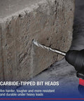 Utoolmart masonry drill bit, carbide-tipped, 12 mm x 150 mm with round SDS shank, drilling concrete