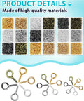 840 Pieces Small Screw Eye Pins For Jewelry Making And Beading Tiny Eye Hooks With Six Colors Mini Eyelet Hooks In Three Sizes