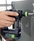 Kickass Cordless Drill Driver Pack Featuring Knockout Torque And Boss Level Brushless Motor With No Sweat Ergonomic Grip And Quick Swap Battery System For Serious Woodworking And Auto Repairs being used to screw into metal.