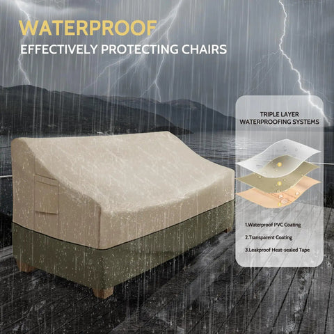 Waterproof Outdoor 3-Seater Sofa Cover Heavy Duty Protects Your Patio Furniture Up To 79W X 38D X 35H Inches With Durable Fabric