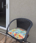 Outdoor Indoor Chair Cushions With Ties 16 By 17 Inch Patio Seat Pads Paisley Multi All Weather Polyester Sponge Filled Core