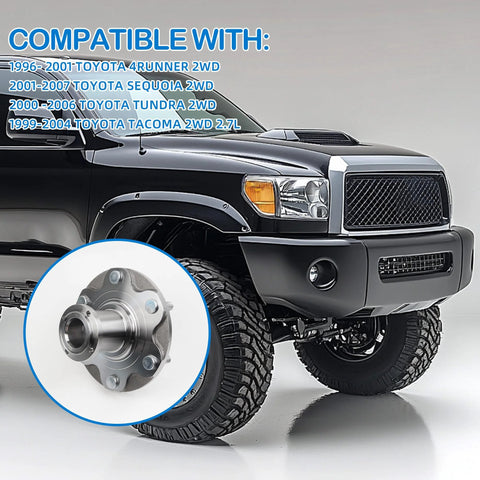 Front Wheel Hub Bearing Kit For Toyota 4Runner 1996-2001 2WD, Sequoia 2001-2007 2WD, Tundra 2000-2006 2WD, Tacoma 1999-2004 2WD Without ABS