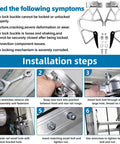 Aluminum Extension Ladder Lock Kit Fits 24 Ft 28 Ft 32 Ft Rung Ladders 250 Lb Capacity D1200 D1300 Series Safe Durable Heavy Duty Upgrade With Easy Install, installation steps and parts