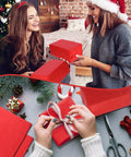 Women using Red Gift Tissue Paper 160 Sheets 14 By 20 Inches Bulk Pack for holiday gift wrapping and decor