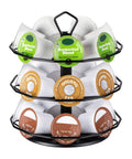 K Cup Holder Carousel 3 Tier For Keurig Pods Storage Stand Metal Small Footprint 7.4 Inch Wide With 360 Degree Rotation And 21 Pod Capacity Ideal Kitchen Home Office Organizer displaying rows of pods