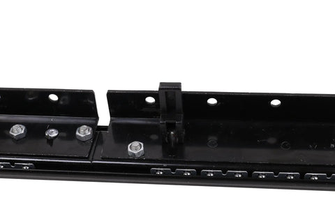 Hella Sturdy Steel Table Extension Brackets With Smooth Glide Rollers, black metal components for easy desk upgrades, detailed close-up