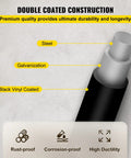 Illustration of Rugged Vinyl Coated Galvanized Hardware Cloth Kit 36x50 with double coated construction labels: steel, galvanization, black vinyl.