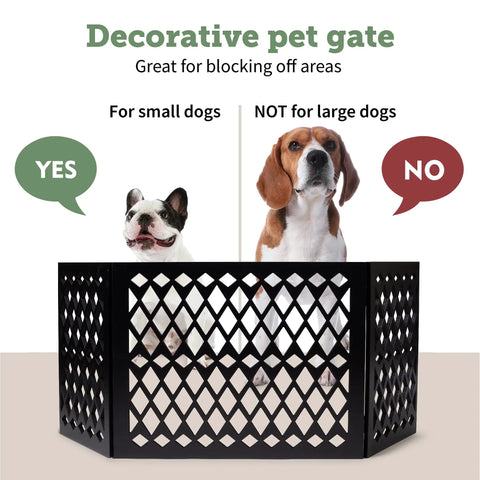 No Setup Required Freestanding Dog Gate Foldable Wooden Pet Gate For Small Dogs Adjustable fits small not large dogs