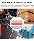 Waterproof Red And Black Heat Shrink Tubing Kit With 3 To 1 Shrink Ratio Adhesive Lined Heavy Duty Marine Grade For Wire Wrap And Electrical Insulation 270 Pieces in use on automotive and marine wires