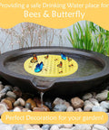 Four Pack Floating Bee Watering Station 7.87 Inch Island Float Tray For Pollinators in garden bird bath with bees and butterflies