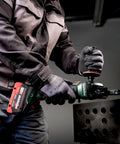 Killer 18V Cordless Belt File With Brushless Motor And Variable Speed Control For Precision Metalworking and Deburring in use.