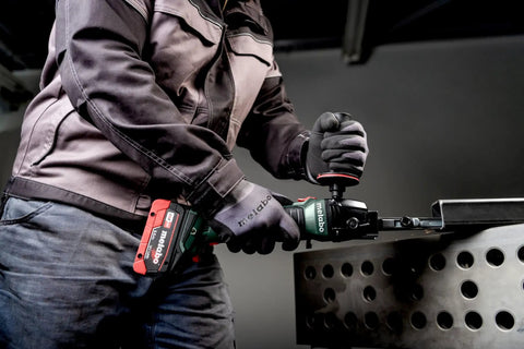 Killer 18V Cordless Belt File With Brushless Motor And Variable Speed Control For Precision Metalworking and Deburring in use.