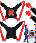 Two Person Moving Straps With Back Support, Heavy Duty Lifting Slings For Furniture And Appliances Up To 800lbs shown with washer