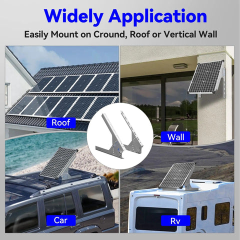 Applications of 13.8 Inch Immortal Steel Solar Panel Tilt Mount Stand For 0 To 200W Panels Adjustable 0 To 60 Degree Bracket