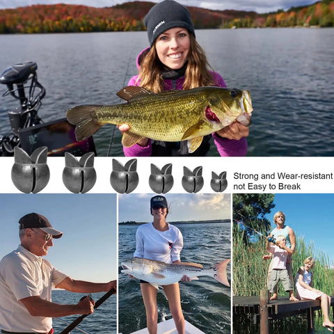 Image of anglers using 120Pcs 200Pcs Fishing Weights Sinkers Premium Split Shot Round Removable Sinkers for Freshwater and Saltwater Fishing Set