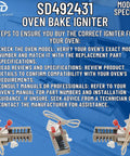 Gas Range Igniter Replacement For Specific Models Only Not Universal Fits Your Stove 115V 3.2 To 3.6 Amp With Alternate Part Numbers AP3674290 shown with installation guide.