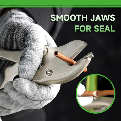 Badass Pinch Off Pliers For Quick Line Locking Tough As Nails Steel Tubing Crimper with smooth jaws on copper tube