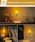 Cozy Amber Warm Night Light Two Pack Plug In Wall LED Night Lights With Dusk To Dawn Sensor 1800K in kitchen, bedroom, study