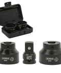3 Piece Ball Joint Socket Set, 3/4 Inch Drive, For Chrysler Dodge Jeep, Includes 1-59/64 Inch And 2-9/64 Inch Sockets with case