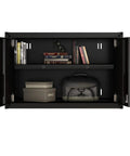 Ready To Assemble Floating Garage Storage Cabinet For Wall Mount With Lockable Double Doors Heavy Duty Steel Construction Removable Shelf