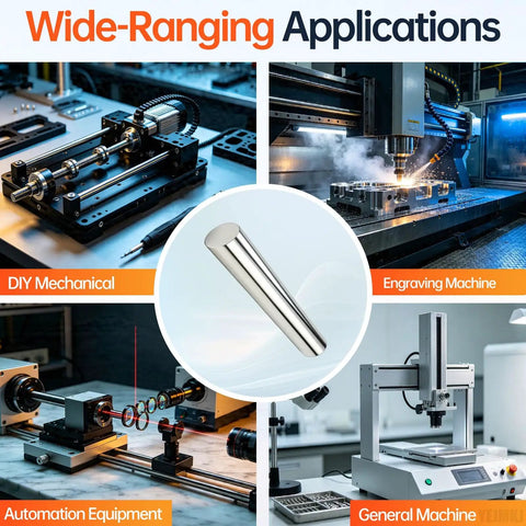 Top Rated 12mm By 200mm Linear Motion Rods Set Featuring Premium Chrome Steel Shafts For Super Smooth Glide and High Precision CNC Build Projects That Really Rock in various applications.