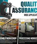 Heavy Duty Arbor Press Featuring 3 Ton Capacity And 12 Inch Stroke For Precision Leather Stamping Metal Forming And Workshop Assembly, showing press in assembly workshop.