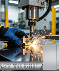 Drilling sparks on Five Pack 20 Gauge Cold Rolled Sheet Metal Plates In 12 By 6 By 0.045 Inch Size for DIY projects
