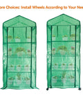 4 Tier Portable Greenhouse Kit With Casters And Roll Up Zipper PE Cover For Indoor Outdoor Seedlings And Plants on display