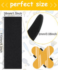 24 Pack Black Fingerboard Foam Grip Tape 110 x 38 x 2 mm Anti Slip Deck Tape for Finger Skateboards size illustration