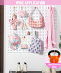 Pink Pegboard Hooks 2 Inch Set With Rubber Safety Tips, Heavy Duty Metal Hangers That Stay Put, Fits 1/8 And 1/4 Inch Boards