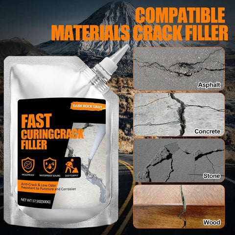 Self Leveling Concrete Crack Filler And Rapid Dry Cement Sealant For Driveways And Patios Goes On Smooth in dark rock gray 17.5 oz.