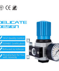 Heavy Duty 1/2 In NPT High Pressure Air Regulator With Steel Protected Gauge, 0-180 Psi Output, 230 Psi Max, 141 SCFM