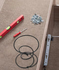 Rock Solid Heavy Duty Tension Springs 4 Pack Sofa Replacement Parts with tools for installation and hardware for couch repair.