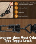 Beefed Up Heavy Duty Toggle Clamp Latch Set 4 Pack 4003 Style 1320 Lb Holding Capacity Black Coated Galvanized Metal in use