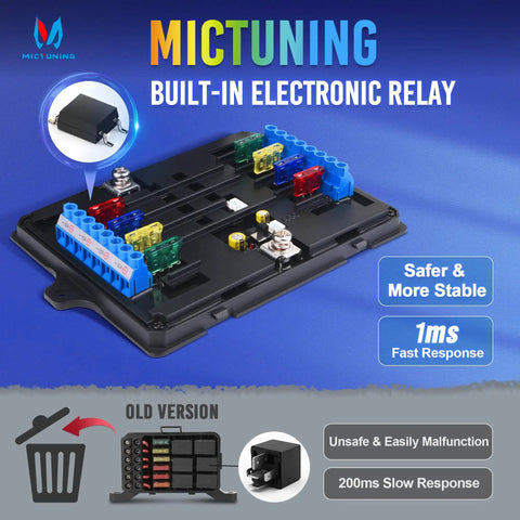 8 Gang RGB Switch Panel With Backlit Off Multifunction Toggle Switch Pod detailed view with built-in electronic relay