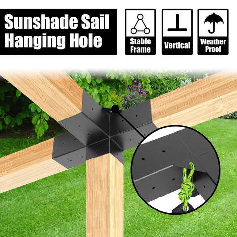 Heavy Duty 4 By 4 Pergola Brackets Kit For Wood Beams 3 Way 4 Way Set With 6 Post Base Right Angle Corner Plates Built To Last Ideal For Gazebos Pergolas Sheds Patios And Outdoor Gardens