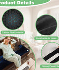 Woman relaxing on Grounding Bed Mat For Sleep And Recovery 54x78 Inch with carbon fiber PU leather and breathable air holes.