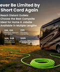 30 Amp RV Power Cord 100 Ft Heavy Duty Waterproof TT-30P To TT-30R Extension Cable For Campers And Travel Trailers Reaches Any Pedestal At Campgrounds No Adapters Needed, green RV hookup