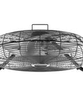 20 Inch High Velocity Wall Mount Fan With Pivoting Head, Remote, 3 Speed Settings, front view of fan in metal casing
