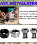 Collet Nut Kit Replacement For Makita Tools Fits One Quarter Inch And 6mm Collets, installation and parts shown.