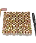 160 Pieces Heavy Duty Threaded Inserts For Wood Furniture Restoration Includes 9mm Twist Drill And Hex Wrench kit with hex key and drill bit.